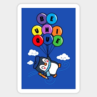 Be Unique Cute Kawaii Penguin Flying Balloon Cartoon Magnet